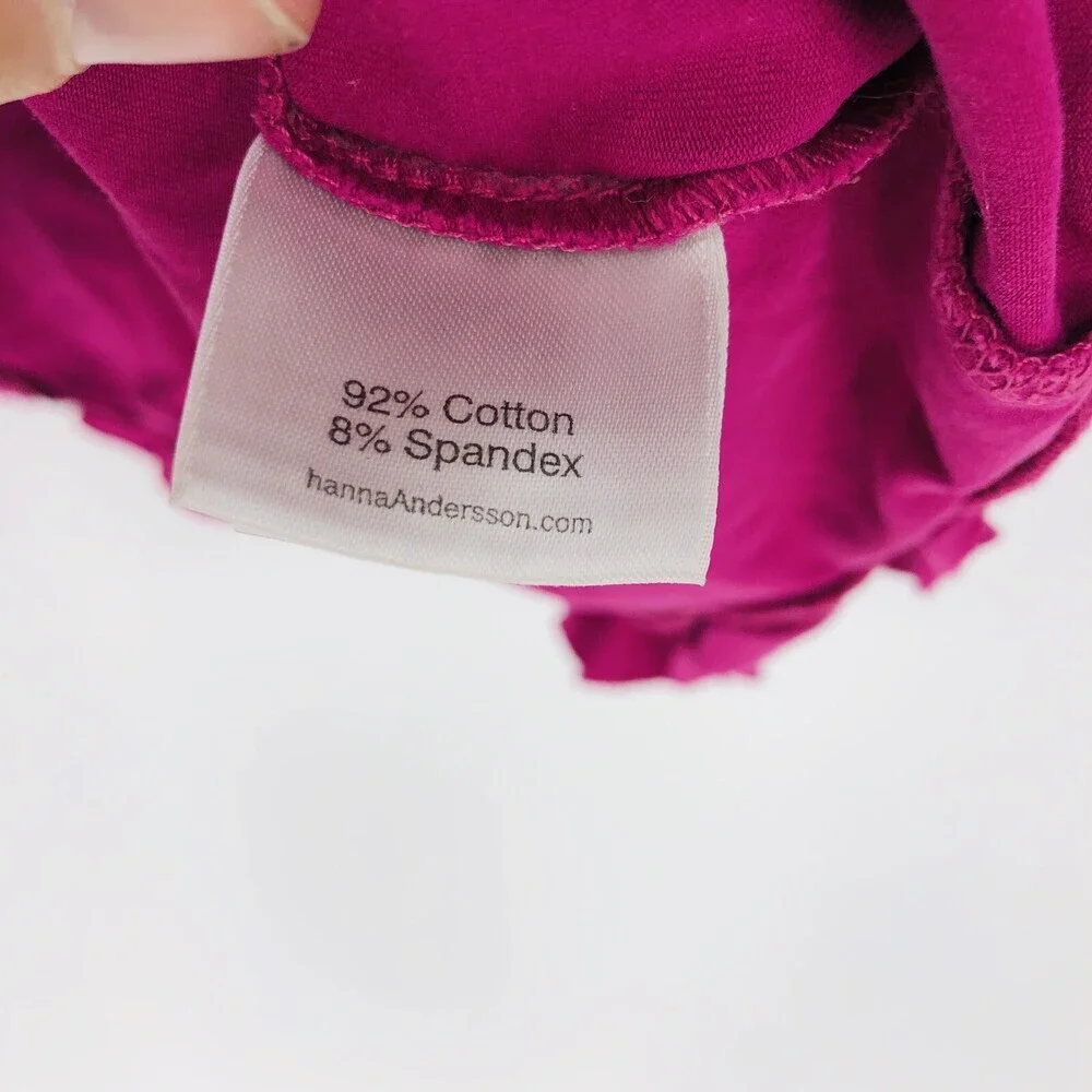 Hanna Andersson Raspberry Pink Ruffle Stretch A Line Toddler Play Dress 120 6-7y